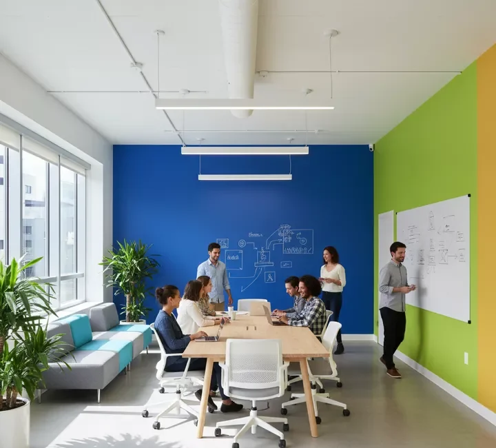انتخاب رنگ در طراحی فضای اداری مدرن